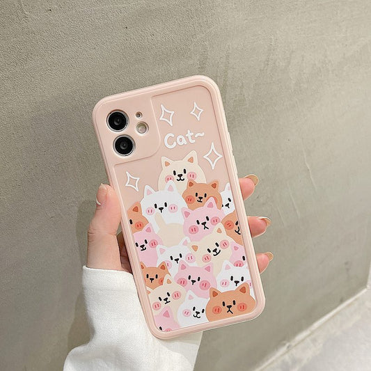 Kawaii Sweet Smile Cat Family iPhone Case