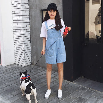 Summer Sweet Denim Strap Short