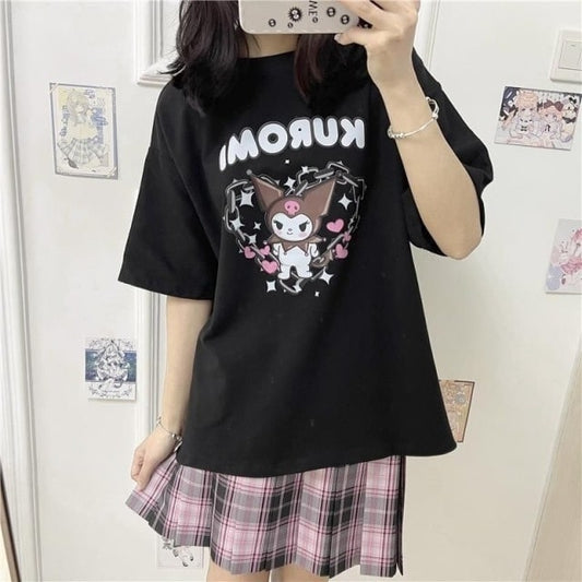 Kawaii Solid Color Kuromi T-Shirt