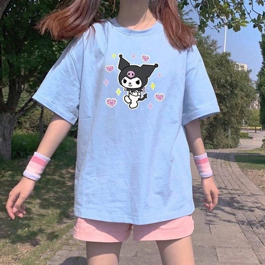 Kawaii Solid Color Kuromi T-Shirt