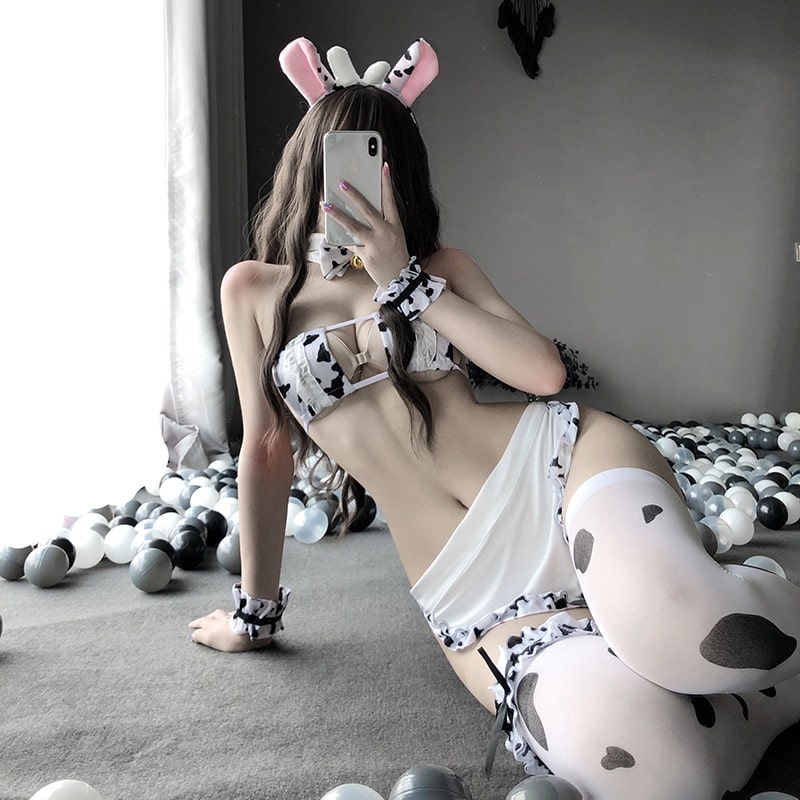 Sexy Milk Cow Swimwear Clothing Set.