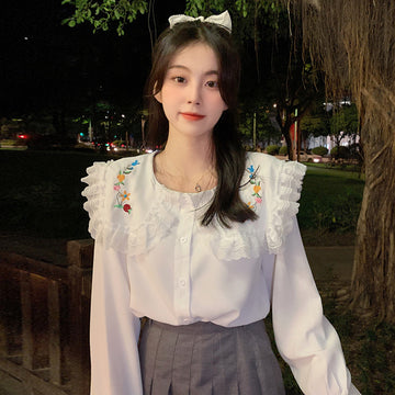 Lovely Girls Vintage Long Puff Sleeve Blouse