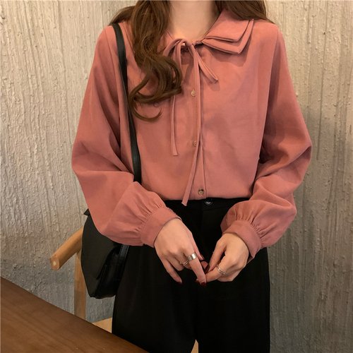 Kawaii Solid Color Strappy Blouse