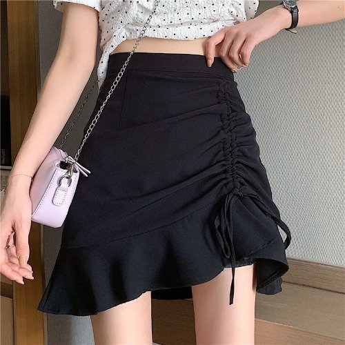 Korean Fashion Ruffled Fishtail Skirt