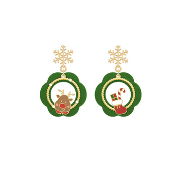 Snowy Christmas Tree Earrings