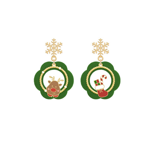 Snowy Christmas Tree Earrings