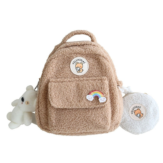 Korean Plush Mini Backpack