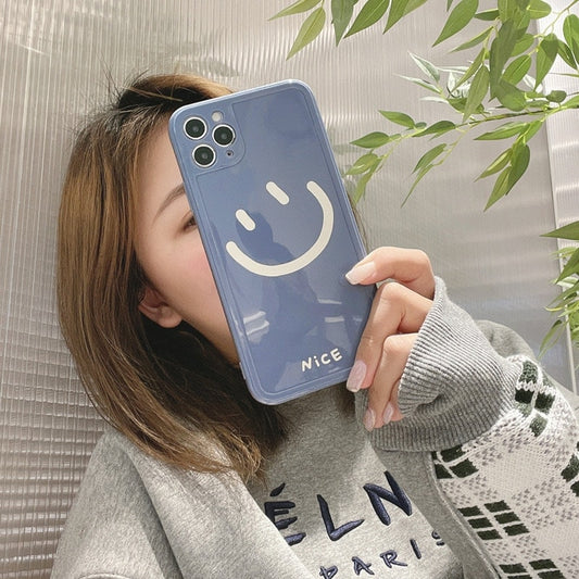 Solid Color Smiley iPhone Case