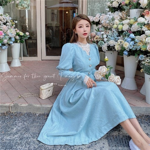 Solid Elegant Sweet Lace Dress