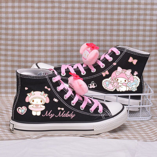 Cartoon Print High-top Canvas Shoes