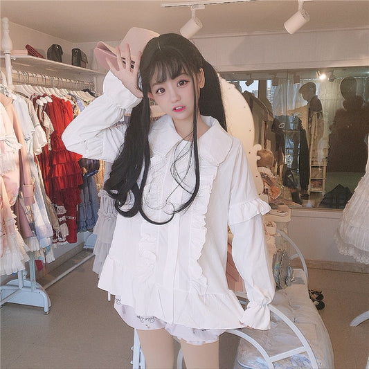 Harajuku Ruffles Long Sleeved Shirt