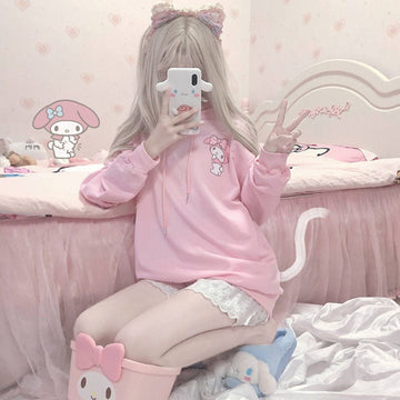 Kawaii Cozy Melody Pink Hoodie