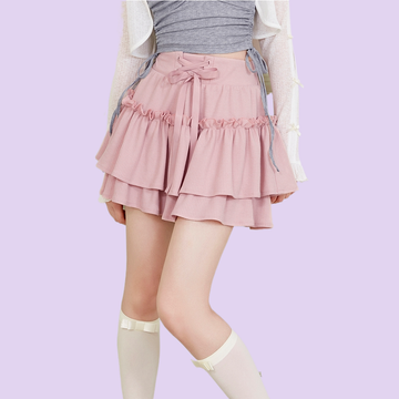 Sweet Ballet Style Solid Color All-match A-line Skirt
