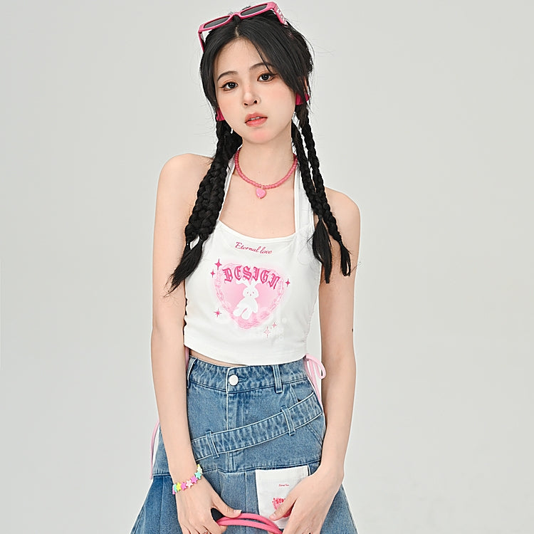 Sweet Bunny Print Camisole Top