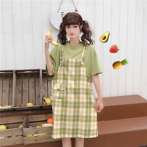 Green Plaid Dress With Pocket