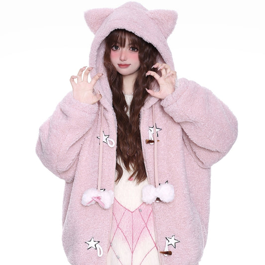 Sweet Girly Style Cat Ear Hooded Coat