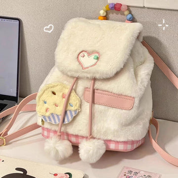 Sweet Girly Style Plush Backpack