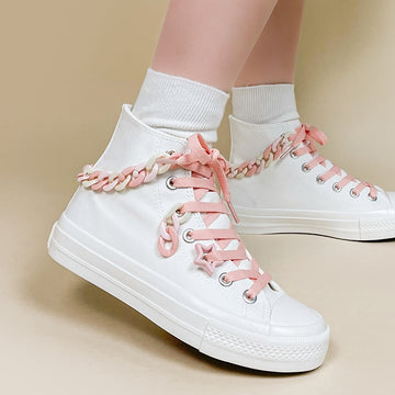 Sweet Girly White High-top Canvas Shoes