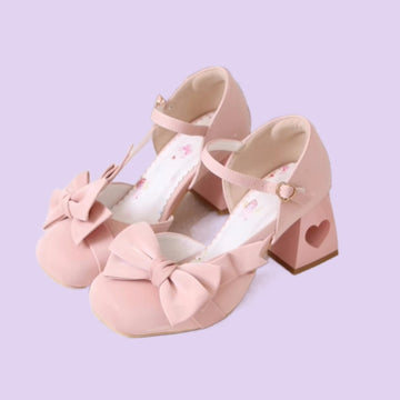 Sweet High-Heeled Heart Hollow Lolita Sandals