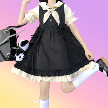 Sweet Japanese Soft Girl Doll Collar Dress