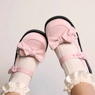 Sweet Round Toe With Bow Lolita Shoes