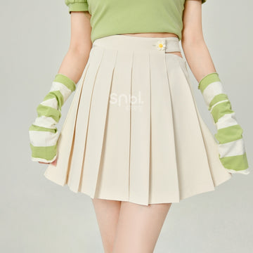 Sweet Style Solid Color Simple Pleated Skirt