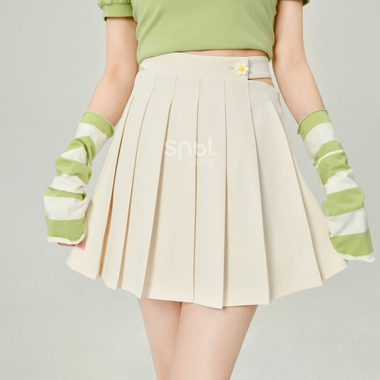 Sweet Style Solid Color Simple Pleated Skirt