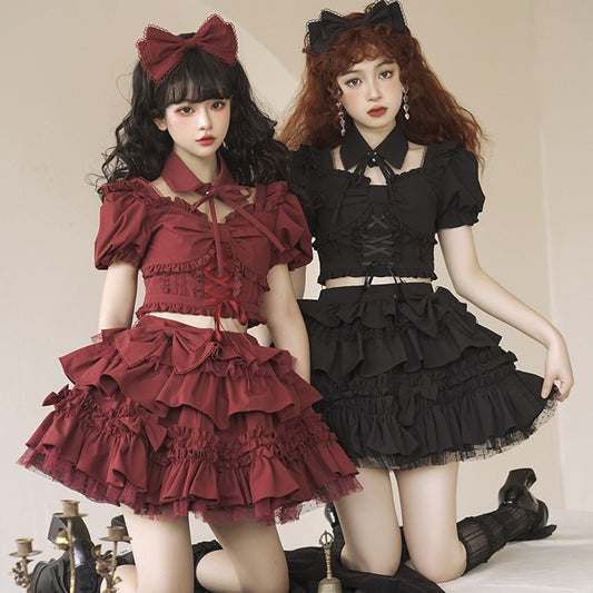 Sweet Wine Red Lolita Dress Set
