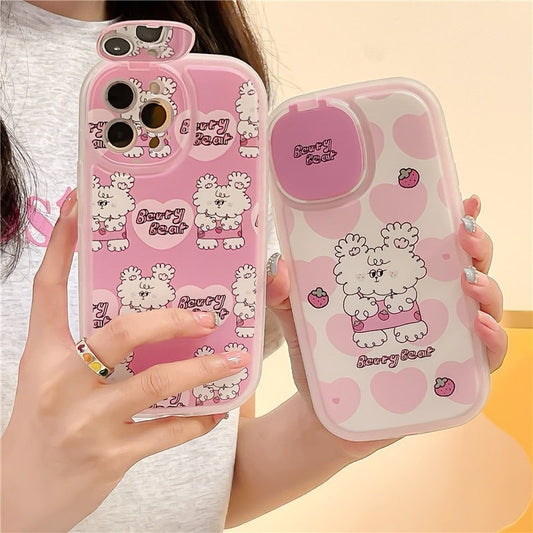 Kawaii Cute Curly Hair Bear iPhone Case