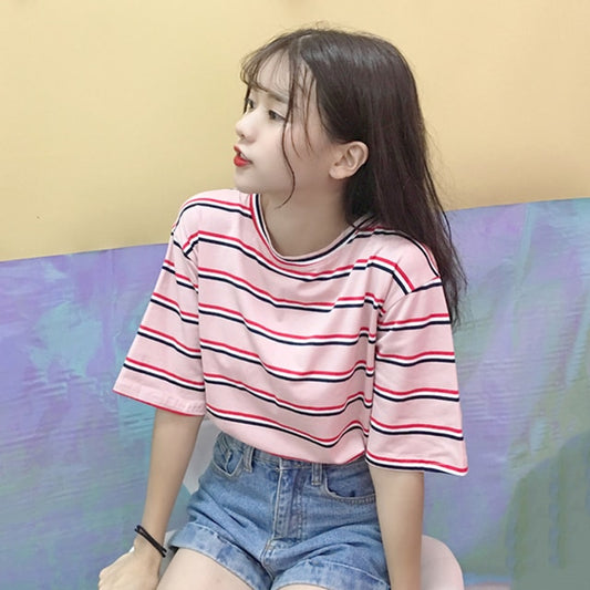 Harajuku Ulzzang Pastel Striped T-shirt