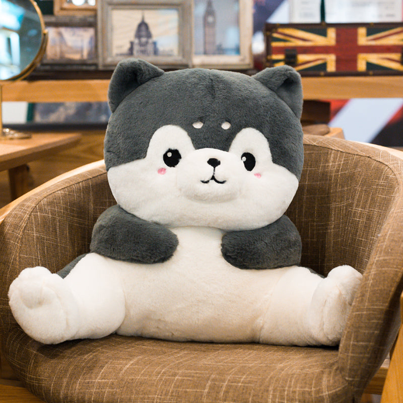 Cute Plush Husky Chair Backrest