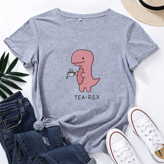 Kawaii Tea-Rex Graphic T-shirt