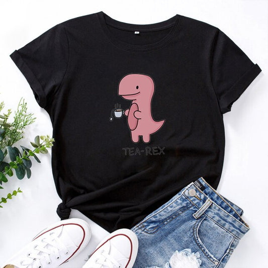 Kawaii Tea-Rex Graphic T-shirt