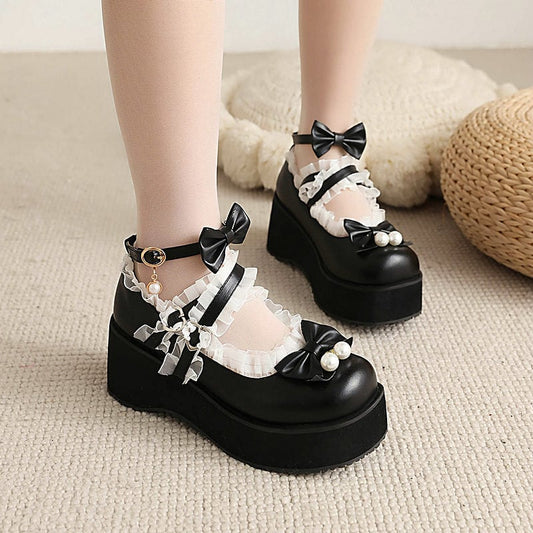 Sweet Lolita White Bows Pumps