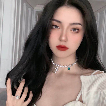 White Irregular Simulated Pearl Necklace
