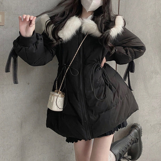 Kawaii Sweet Black Thick Coat