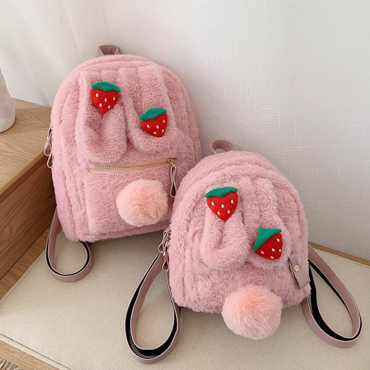 Kawaii Plush Rabbit Ear Backpack