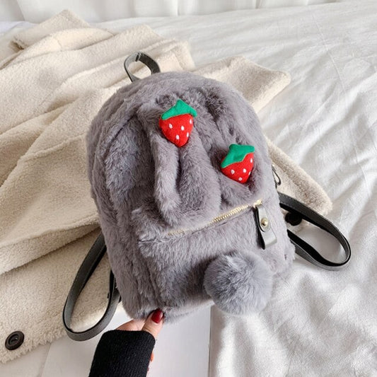 Kawaii Plush Rabbit Ear Backpack