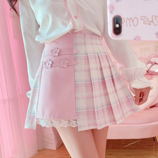 Kawaii School Girl High Waist Plaid Mini Skirt