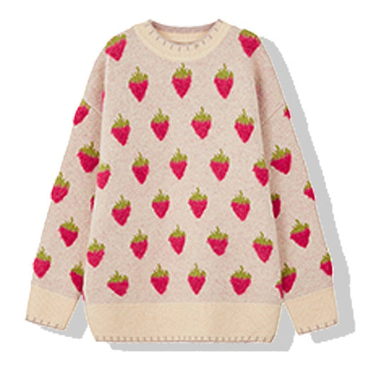 Harajuku Strawberry Knitted Sweater