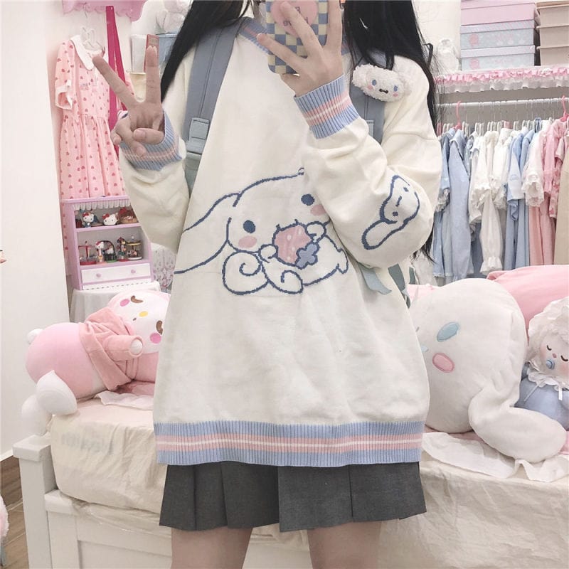 Kawaii Cinnamoroll Knit Hoodie