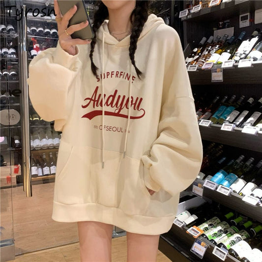 Cute Letter Printed Loose Hoodies