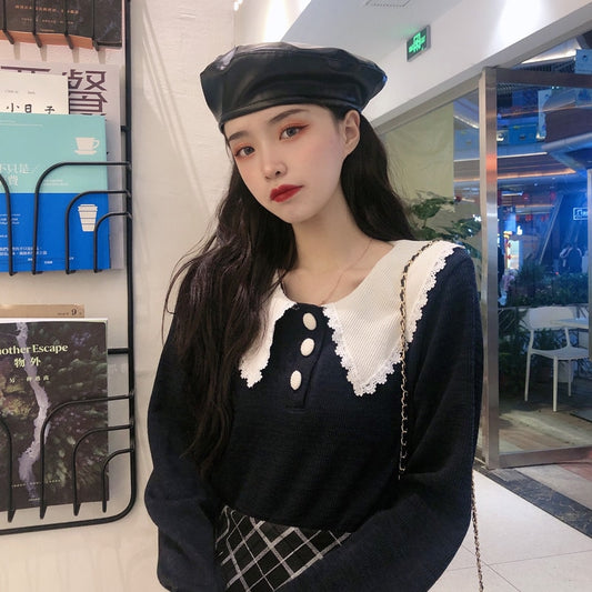 Korean Style Doll Collar Sweater