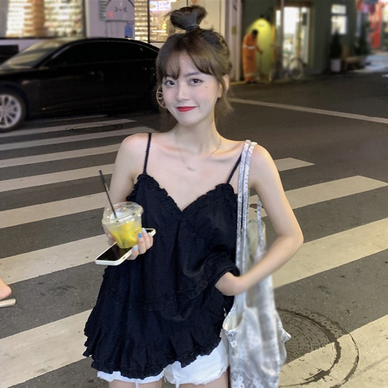 Ruffle Trim Camisole Top