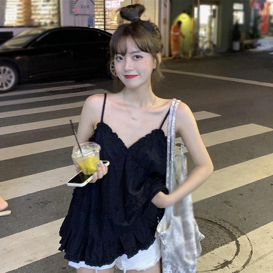 Ruffle Trim Camisole Top