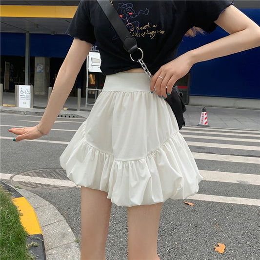 Solid Sweet A-line Skirts