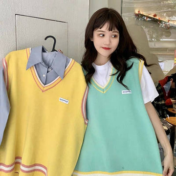 Korean Fashion Style Pastel Candy Vest