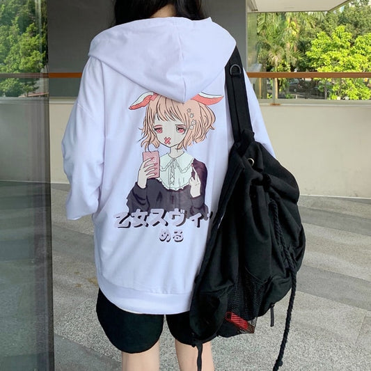 Kawaii Cartoon Printed Loose Sport Coats