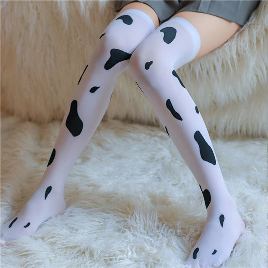 Kawaii Cow Printed High Thigh Stockings