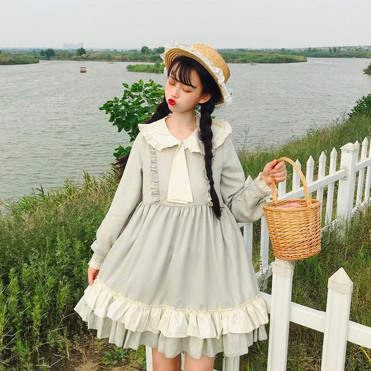 Lolita Doll Collar Layered Falbala Dress